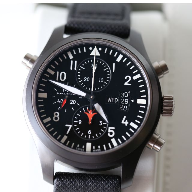 MINT Condition IWC Top Gun Double Chronograph 379901 Ceramic Pilot