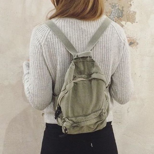olive green mini backpack Brandy Melville John galt