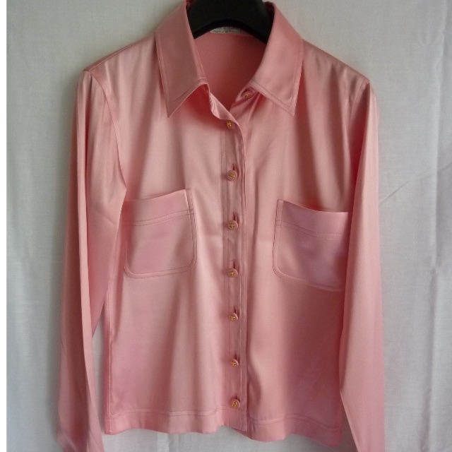 Pre-loved Vintage Chanel Pink Silk Blouse – Size 36, Women's