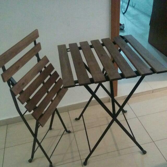 Trano Bistro Set Ikea Excellent Condition Table Only 1 Chair Furniture On Carousell