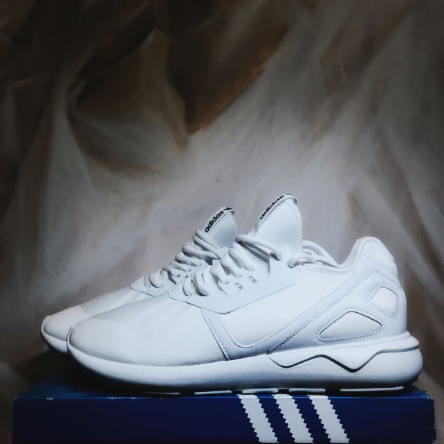 Adidas originals tubular online runner trainers white