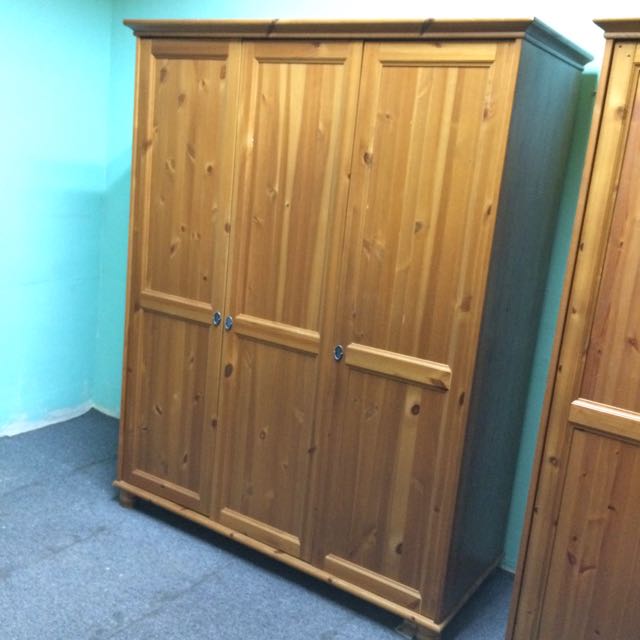 Ikea Pine Wood Wardrobe Furniture On Carousell