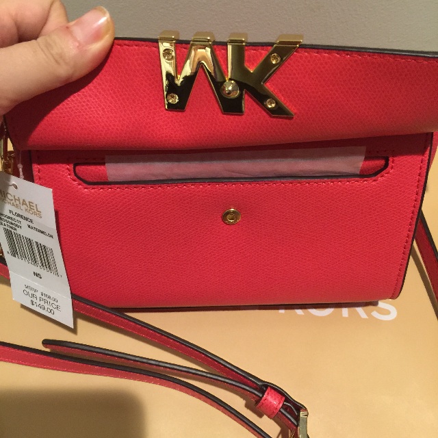 Michael Kors Florence Mini Messenger Leather Crossbody Watermelon