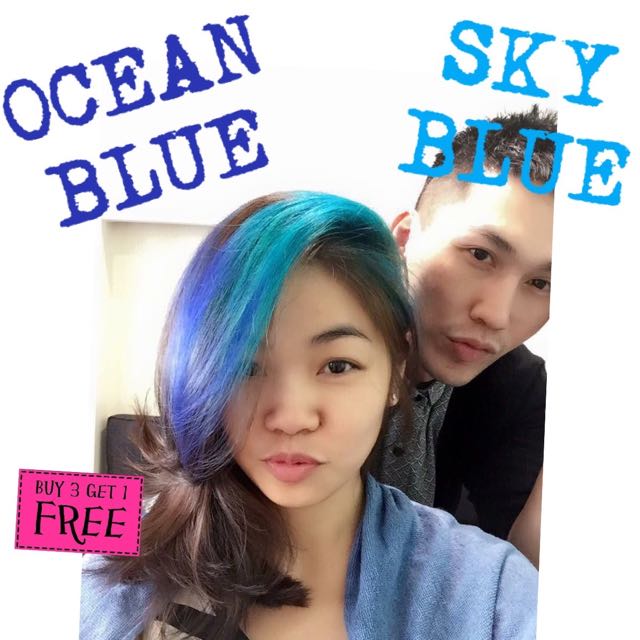 Sky Ocean Blue Temporary Hair Dye