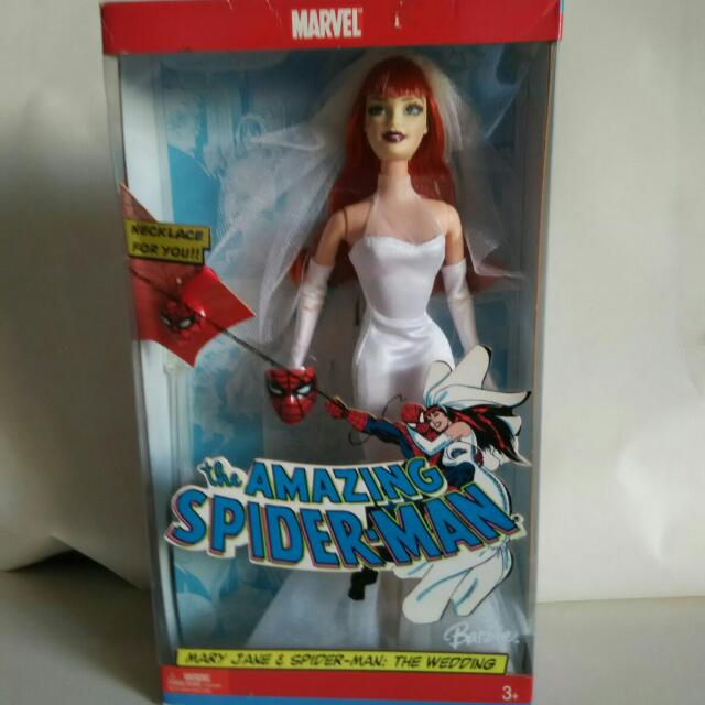 Spiderman Mary Jane Wedding Barbie Rare Brand New In Box Collector
