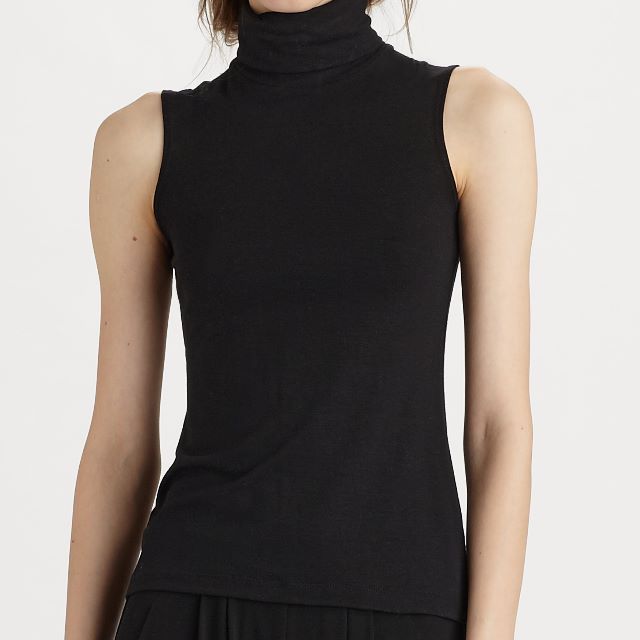 sleeveless mock turtle necks