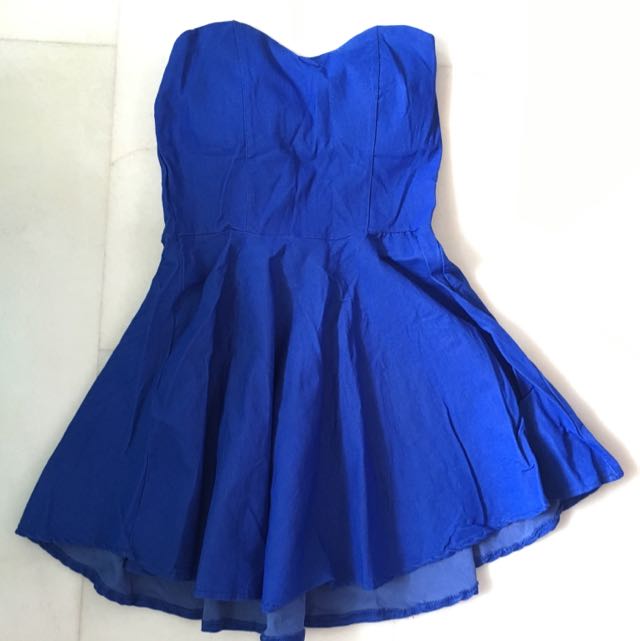 Electric blue shop bustier dress