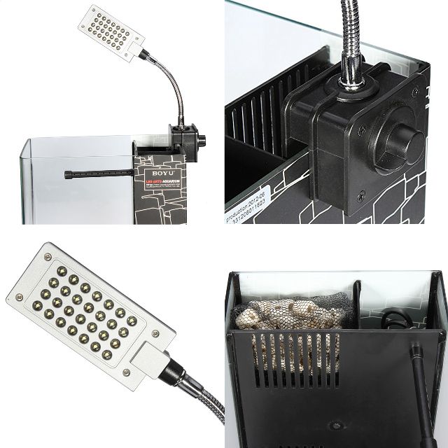 "Boyu" AllinOne LED Aquarium Fish Tank (ME175A Black), Pet Supplies