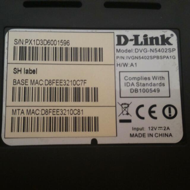 D-Link Modem Model DVG-N5402SP, Computers & Tech, Parts & Accessories ...