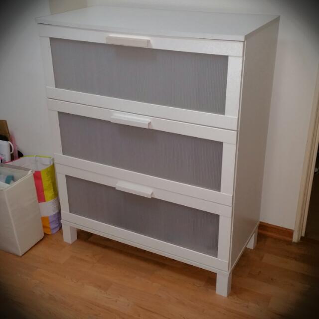 IKEA Aneboda Chest of 3 drawers (White), Furniture & Home Living
