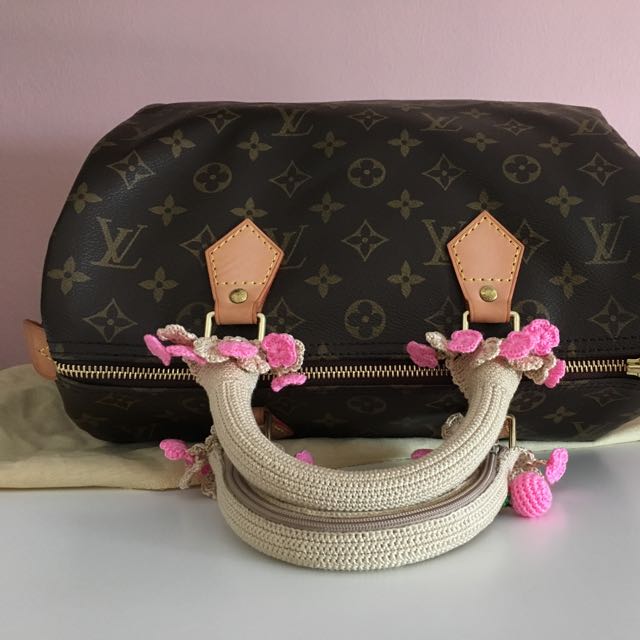 Quality 🎀Hand-Knitted🎀 Handle Cover For LV Louis Vuitton Speedy / Alma (  Brand New ) Handle Protector