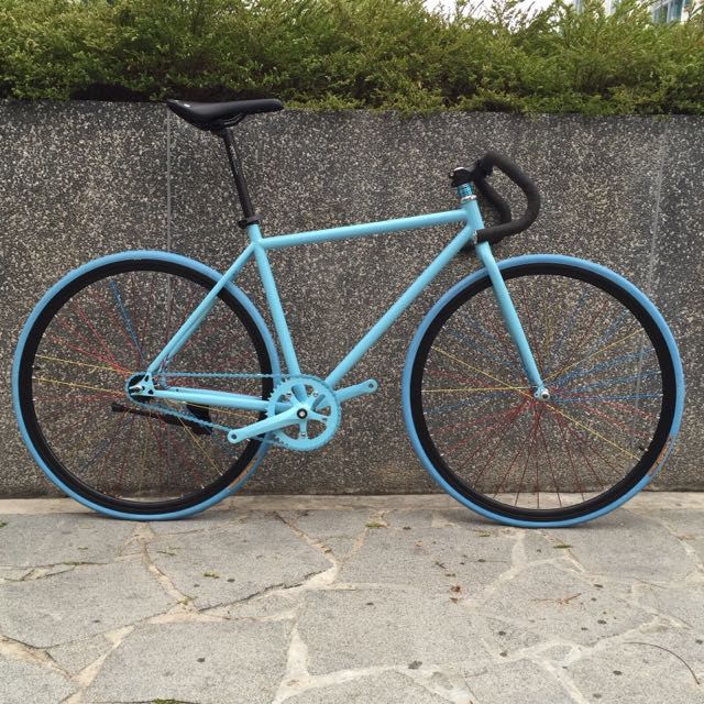 Sky Blue Fixie w Black Rims