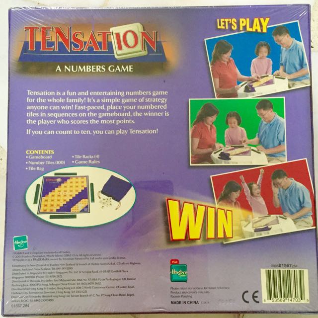 HASBRO TENSATION Number Game, Hobbies & Toys, Toys & Games on Carousell