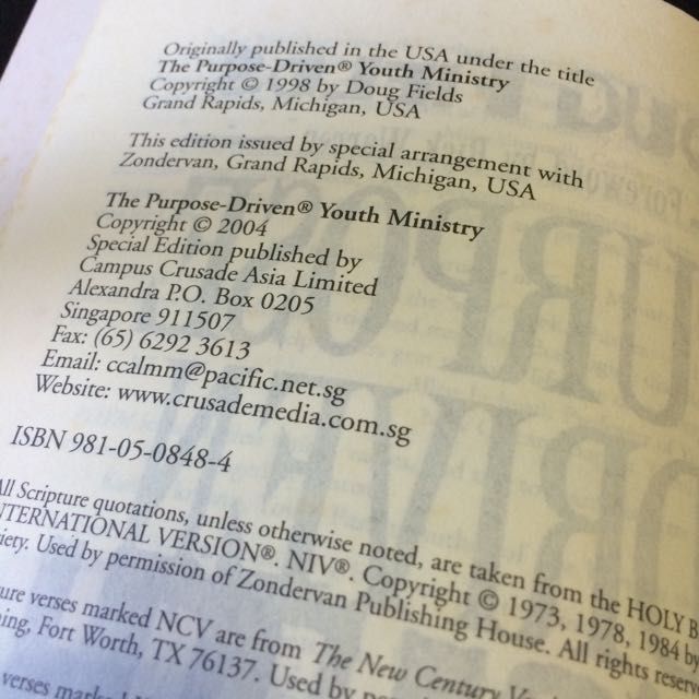 Purpose Driven Youth Ministry by Doug Fields, Hobbies & Toys