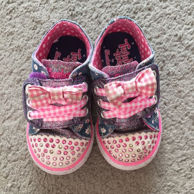 Skechers twinkle toes denim hot sale