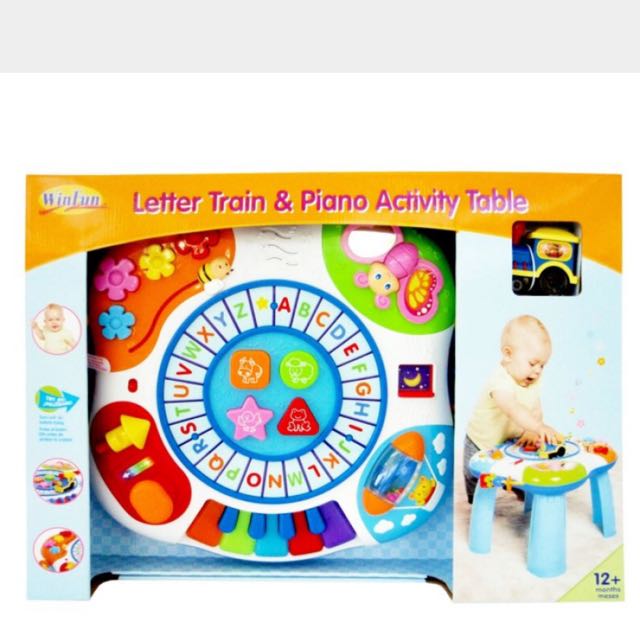 letter train & piano activity table