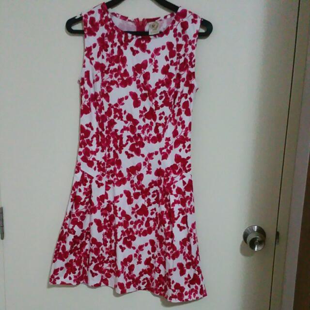 bright pink floral dress
