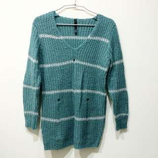藍綠色針織/厚毛衣