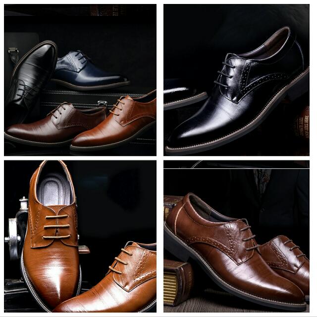 2016 New High Quality Genuine Leather Men Brogues Shoes Lace Up Business Dress Men Shoes Male Formal Shoes