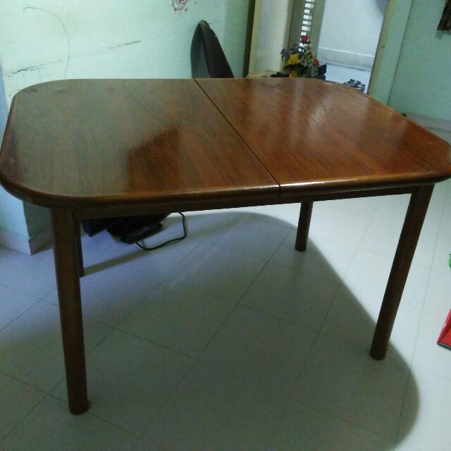 Expendable Solid Wood Dining Table B4 Expand 123x93cm After Expand 163x93cm Furniture On Carousell