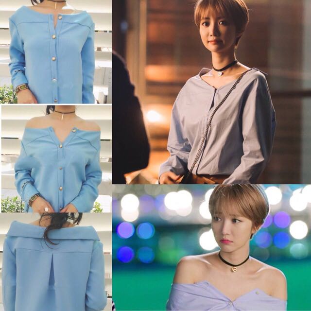Off Shoulder Long Sleeved Blouse Same As Goo Joon Hee From She Was Pretty Korea Drama Women S Fashion On Carousell