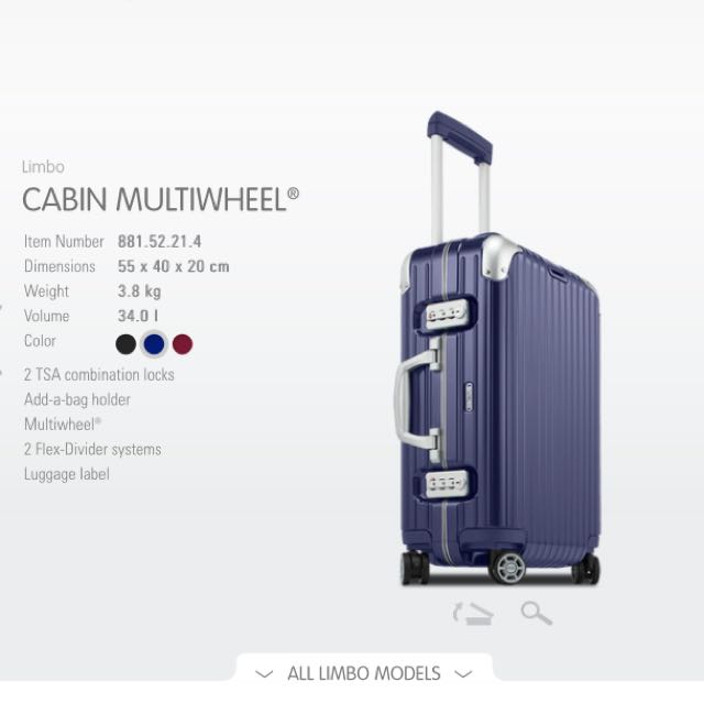 RIMOWAリンボMultiWheel Nightblue Shop Rimowa Limbo Cabin 22