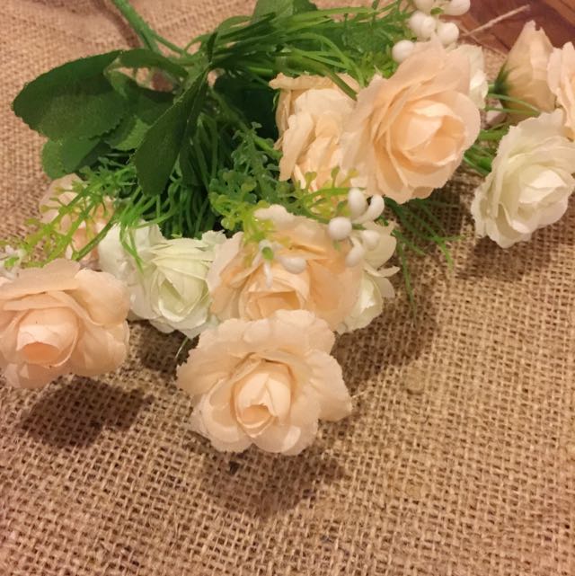 Artificial Roses Pastel Peach And Cream, Hobbies & Toys, Stationery