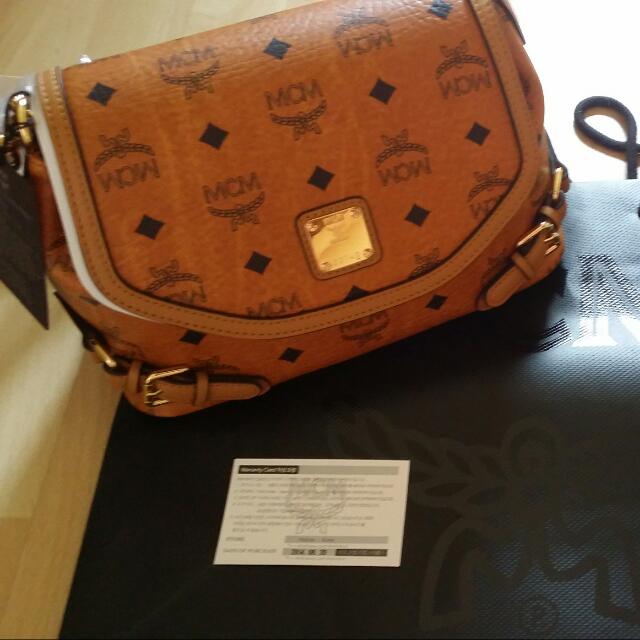BN MCM Gold Visetos Crossbody, Luxury on Carousell