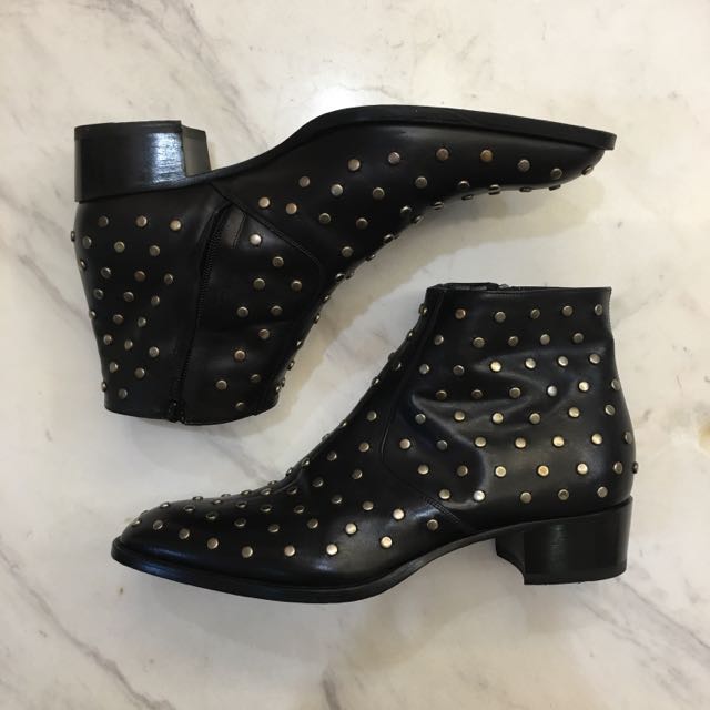 saint laurent studded boots