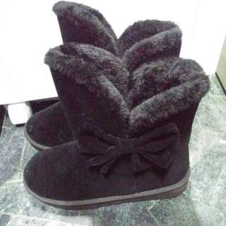黑色蝴蝶結 雪靴
