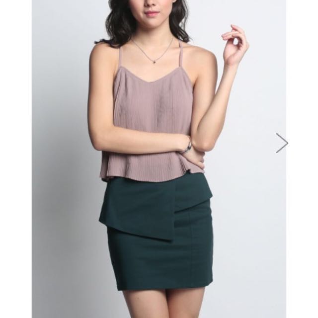 Forest green store mini skirt