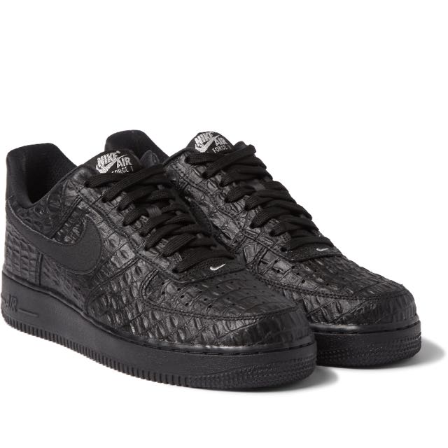 Nike Air Force1 LV8 Crocodile Leather Sneaker Black