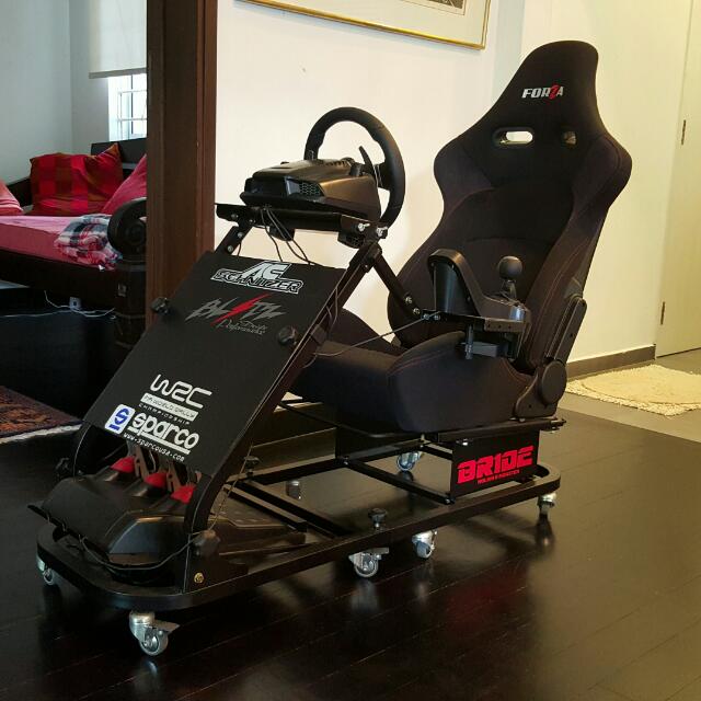 F1 Game Race Simulator Seat Logitec Driving Setup Forza Race Seat Steel Frame And Castors Electronics On Carousell
