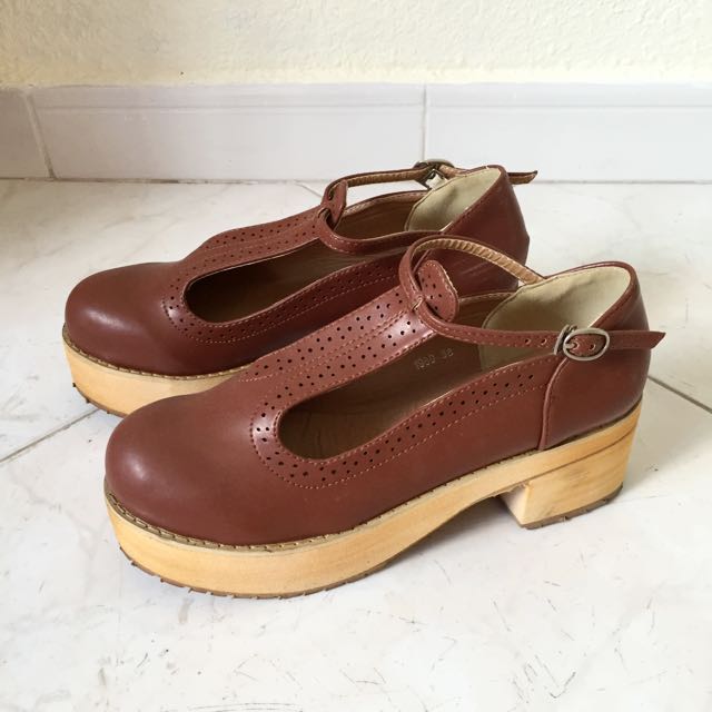Brown Mary Jane Platform Chunky Heels, Women's Fashion, Footwear, Heels on  Carousell