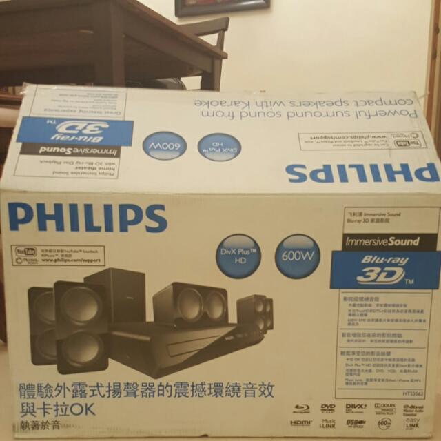 Phillips 3d Blu Ray Player And Surround Sound System Home