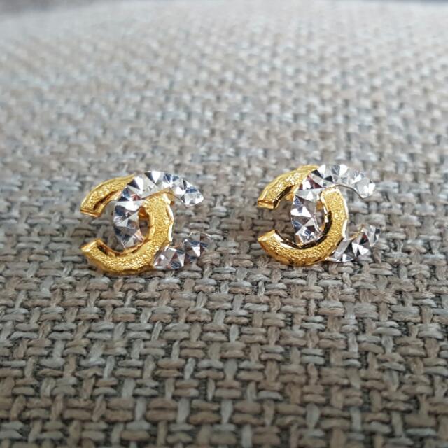 Reserved 916 Gold Chanel Earrings Luxury Bags Wallets On Carousell