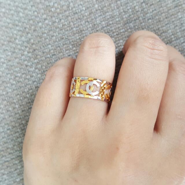 Sold 916 Gold Chanel Ring Luxury On Carousell