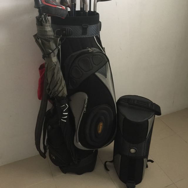 Pre Loved Tetsujin Hard Case Golf Travel Bag With Maruman Set Photo
