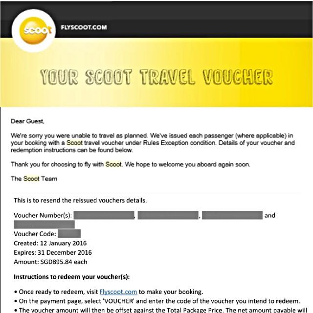 Scoot Voucher valued 895.84 for 850, Tickets & Vouchers, Vouchers