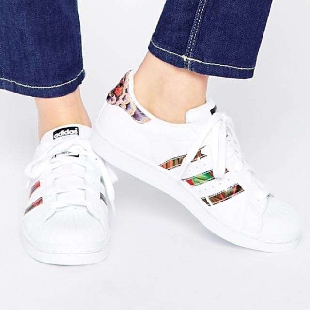 Adidas originals superstar floral trim cheap
