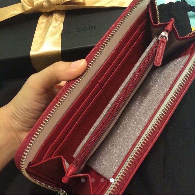 Michael Kors Jet Set Zip Around Continental Wallet In Scarlet From