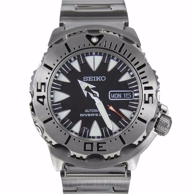 SEIKO AUTOMATIC BLACK FACE DIVERS MONSTER WATCH SRP307 SRP307K1
