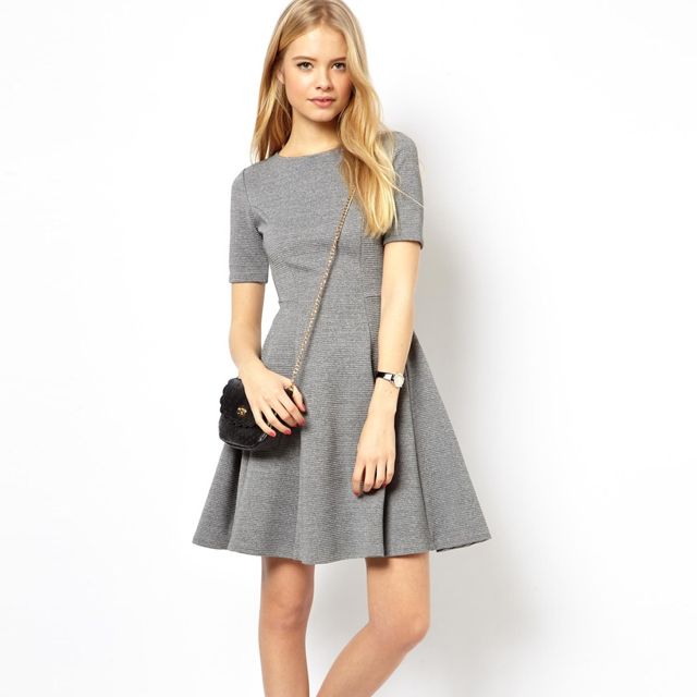 grey skater dress