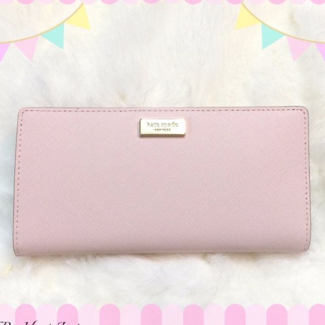 KATE SPADE Newbury Lane Stacy Saffiano Leather Wallet Baby Pink