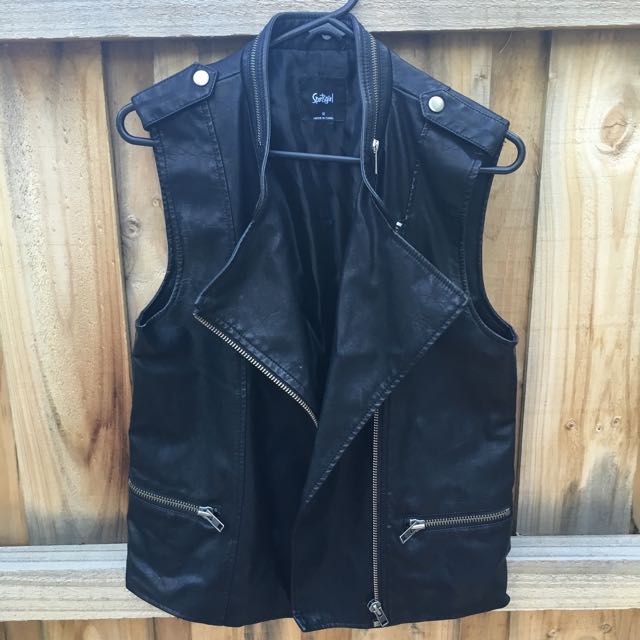 Sportsgirl Biker Faux Leather Vest Size 12 Women S Fashion On Sportsgirl Biker Faux Leather Vest Size 12 Women S Fashion On Carou