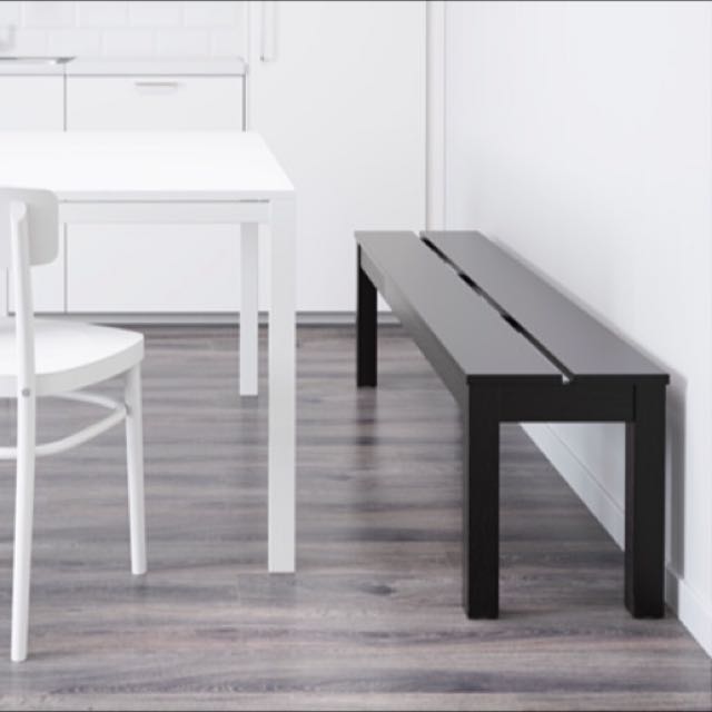 Two IKEA Bjursta Benches Brown Black 158cm reserved