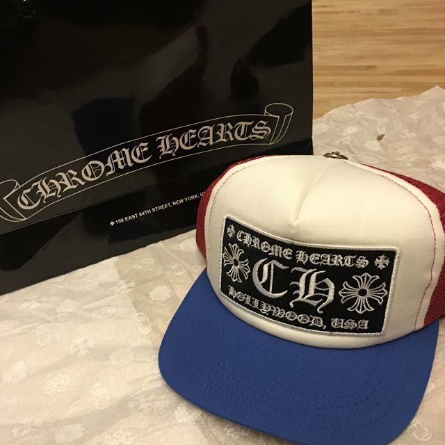 Red white blue chrome hearts hat clearance