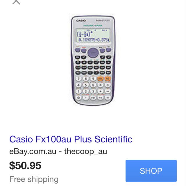 Calculator casio scientific fx100au store plus
