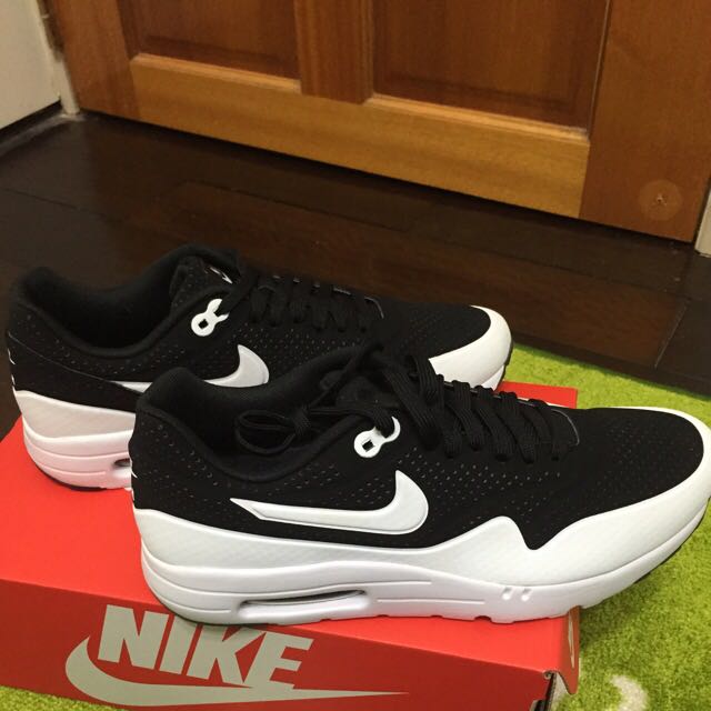 Nike Air Max 1 Ultra黑白殺人鯨白勾周杰倫著, 他的時尚, 鞋, 拖鞋在