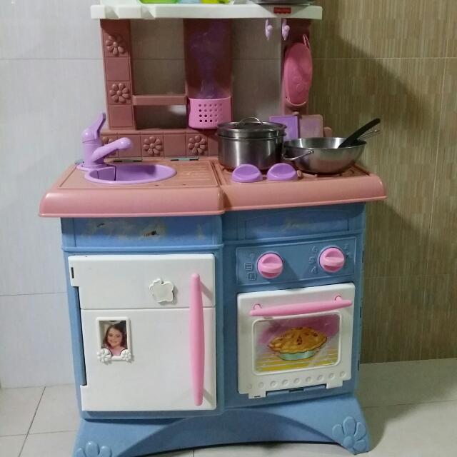 Fisher Price Kitchen with Ikea Cooking Set PLUS Mega Bloks Wagon